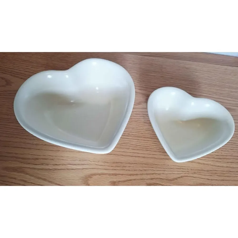 Vintage Pfaltzgraff Tea Rose Heart Shaped Nesting Bowls (Set of 2) - Made in USA